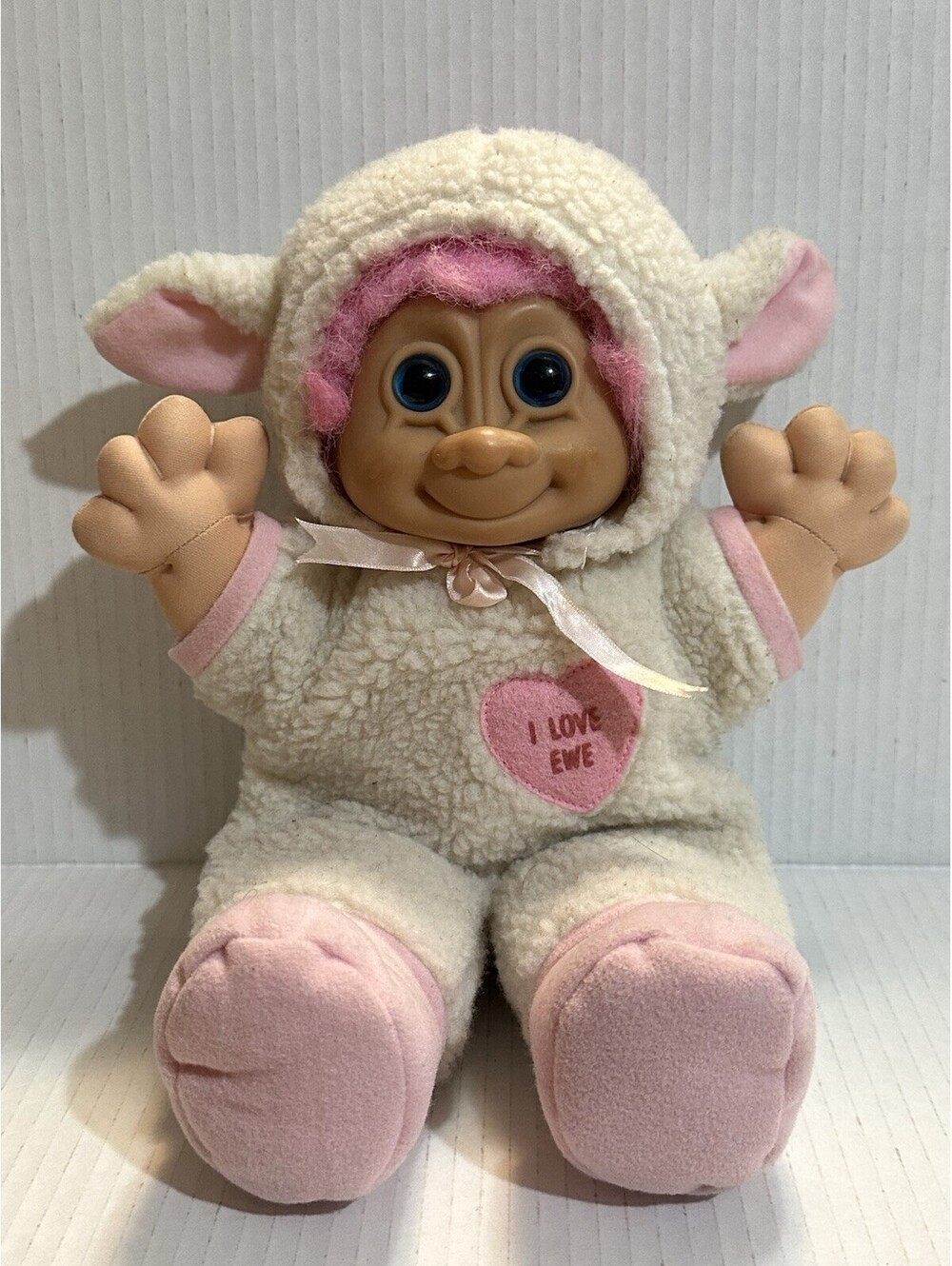 Vintage Russ Troll Kidz 12” I Love Ewe Sheep Lamb Doll Soft Body Vinyl Head VGUC